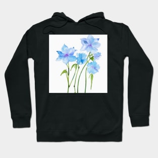 Blue Watercolor Flower Hoodie